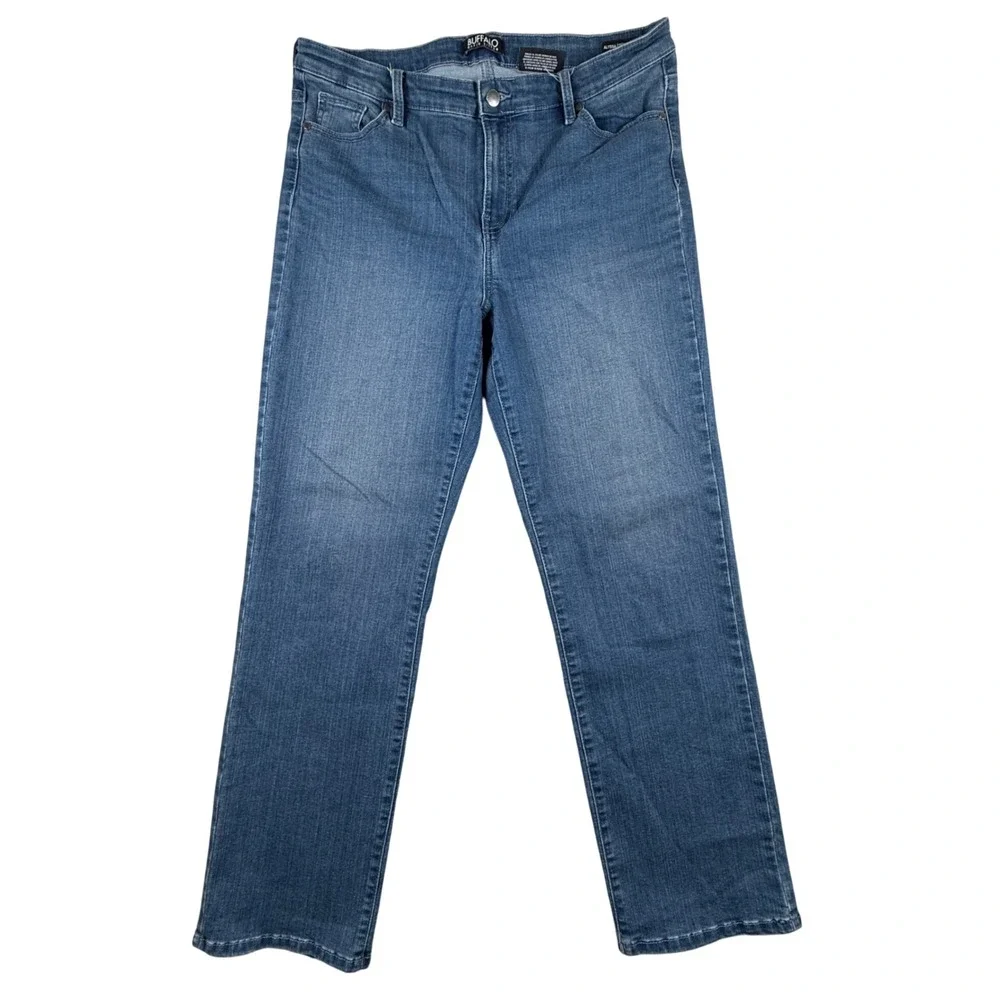 Buffalo David Bitton Alyssa High Rise Strt Leg Jeans Blue 12/32 Stretch Denim